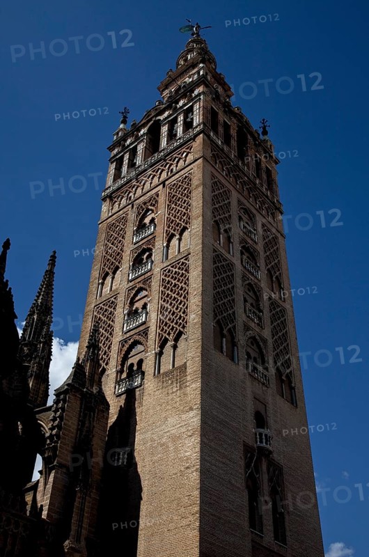 Seville, Cathedral. The Giralda bell tower, St, Saint, Saint