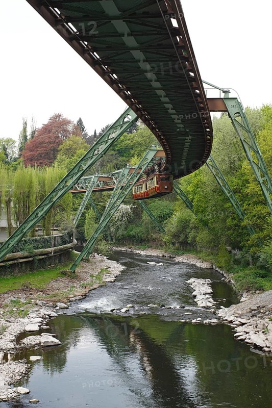 Suspension railway from Wuppertal-Oberbarmen to Wuppertal-Vohwinkel, historic Kaiserwagen train