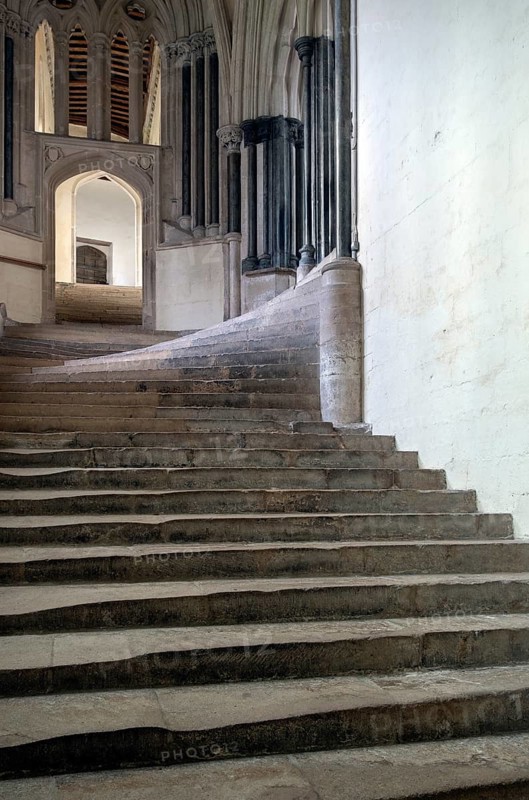 Wells, Cathedral, stairs to the chapter house, view to the north-east