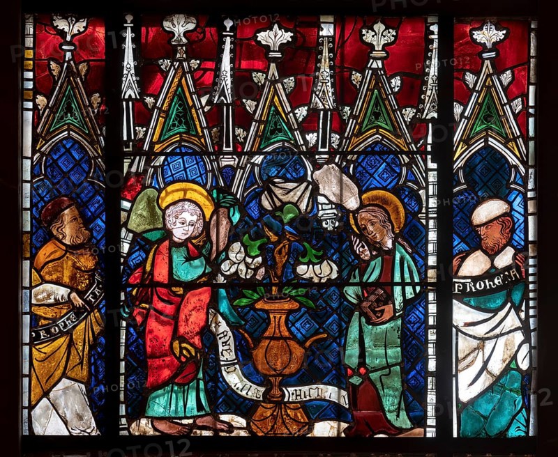 Strasbourg Cathedral, Cathédrale Notre-Dame de Strasbourg, south aisle, 5th window from the west, Life of Mary and Childhood of Jesus, Annunciation