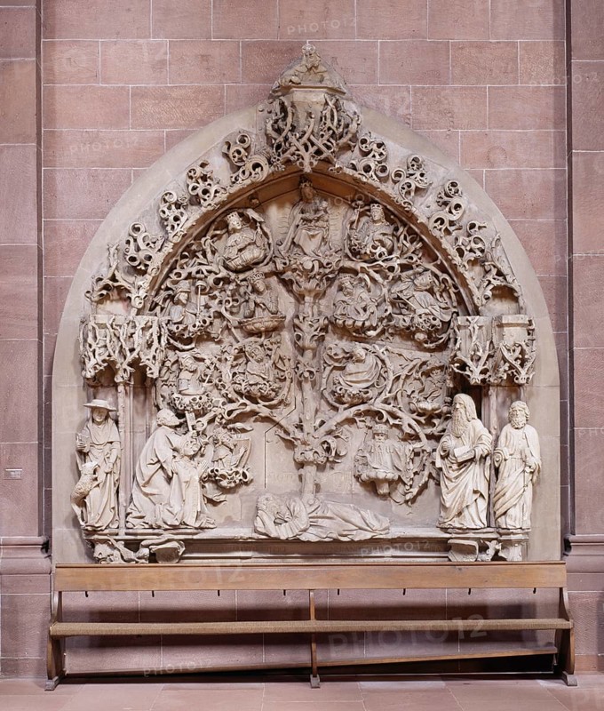 The root of Jesse. Gothic epitaph in the nave from 1488, St., Sankt, Saint
