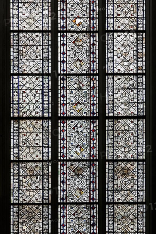 Grisaille window above the north portal, detail, St., Sankt, Saint