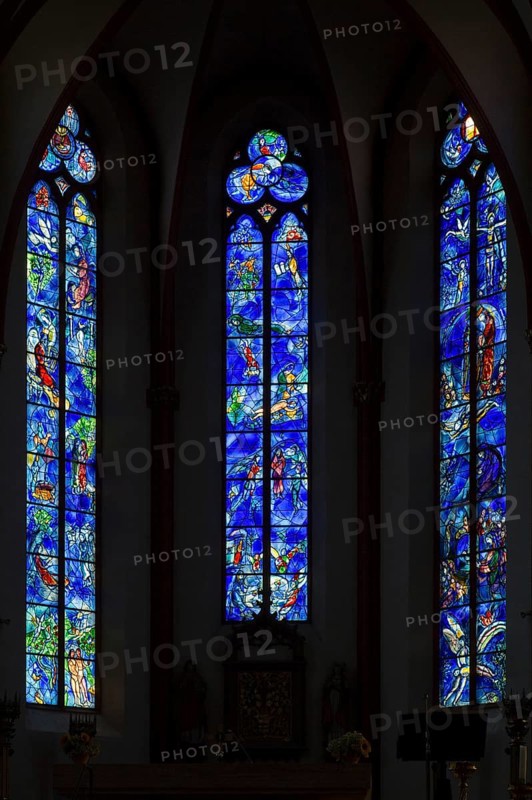 Window by Marc Chagall in the choir, created from 1978, St., Sankt, Saint