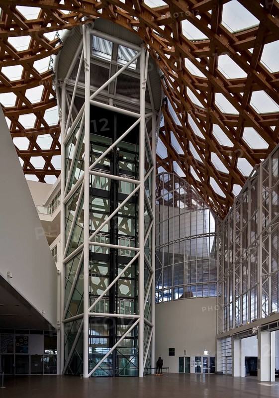 Architects: Shigeru Ban and Jean de Gastines, opened in 2010, Great Hall inside