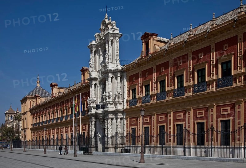 Seville, San Telmo Palace. San Telmo Palace. Facade from 1757