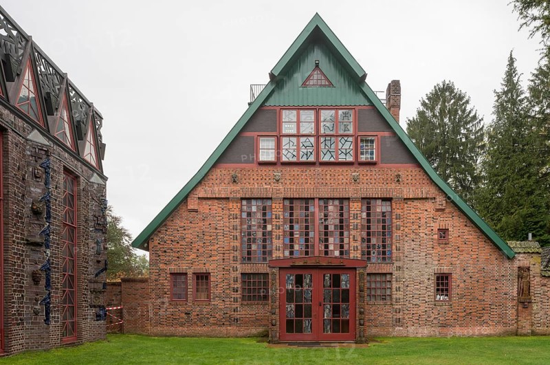 Jesteburg, Bossard art centre, studio house, built 1912-1914 by Johann Michael Bossard, on the left the art temple, 1926-1930