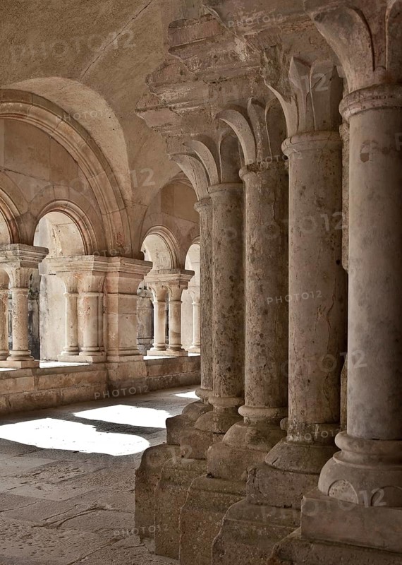 Fontenay former Cistercian monastery Cloister arcades, St., Saint, Saint