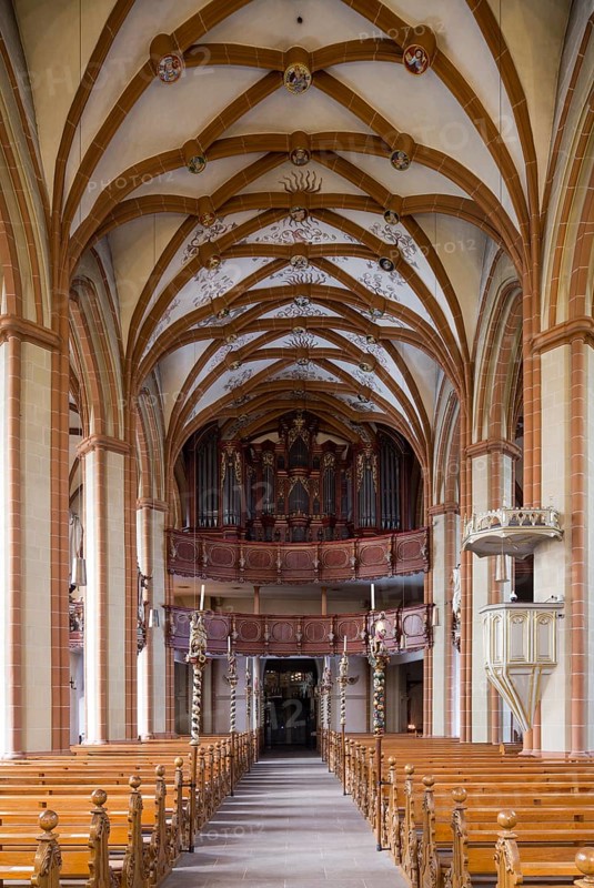 View to the west, Creutzburg organ from 1735, St., Sankt, Saint