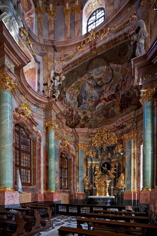 Mater Dolorosa Chapel, built in 1725-27 by Christoph Hackner, interior facing south-east, St., Sankt, Saint