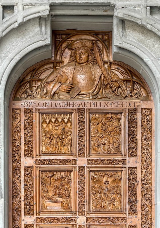 Constance, Minster, west portal, right door wing, sculptor Heinrich Yselin and Simon Haider around 1470