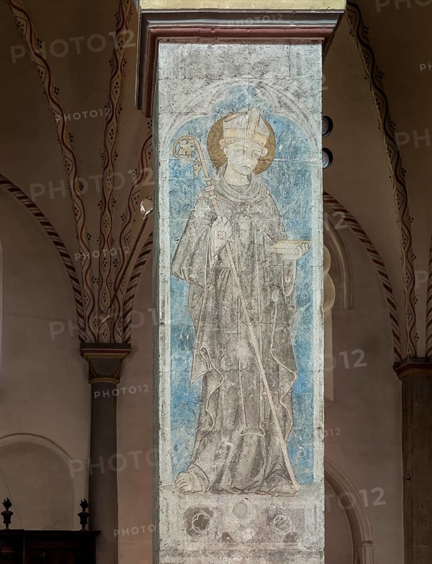 Brauweiler near Pulheim, Abbey Church of St Nicholas, northern nave wall, fresco on the 3rd pillar, 14th century