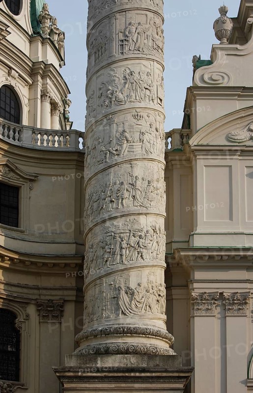 Reliefs on the triumphal columns by Johann Christoph Mader (1724-1730), scenes from the life of St Charles Borromeo, St, Saint, Saint