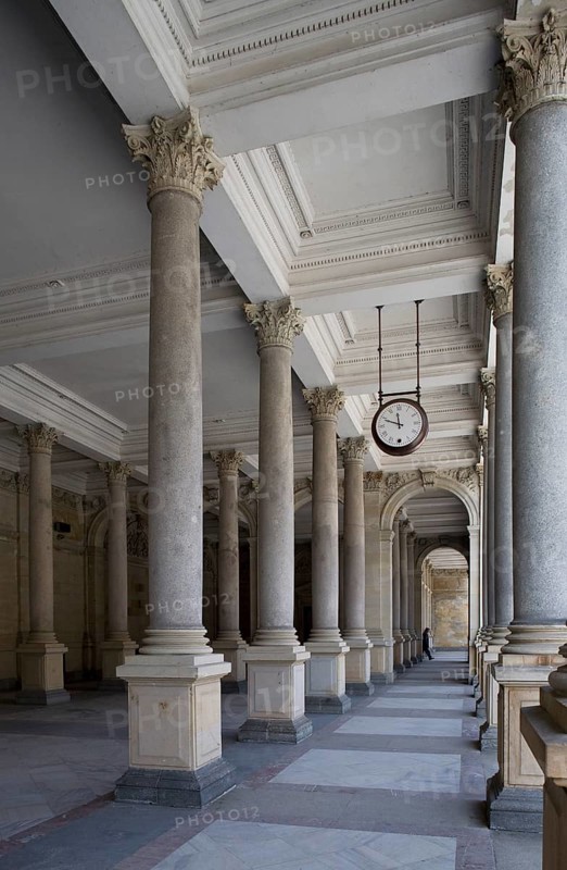 Czech Rep Karlovy Vary/Karlsbad Mill Fountain Colonnade. Longitudinal view. Built 1871-1881 by Josef Zitek