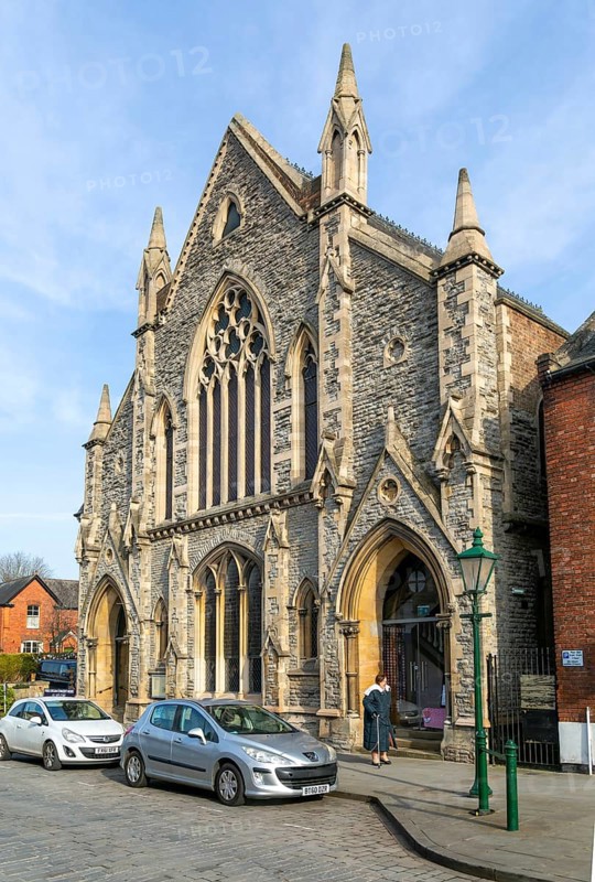 Gothic architecture of Bailgate Wesleyan Methodist Church building, Bailgate, city of Lincoln, Lincolnshire, England, UK built 1879