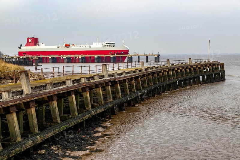 Thames Highway KESS vehicle carrier ship docked, River Humber, Port of Grimsby, river terminal, Lincolnshire, England, UK