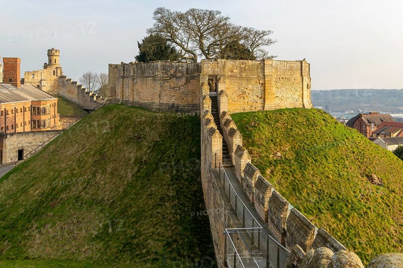 Lucy Tower, Norman Motte, medieval wall walk, Lincoln castle, city of Lincoln, Lincolnshire, England, UK