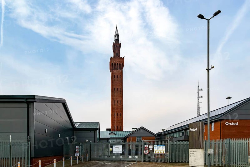 Grimsby Dock Tower 1852, hydraulic accumulator tower designer James William Wild, Grimsby, Lincolnshire, England, UK