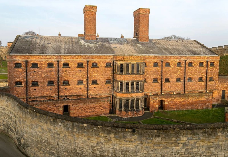 Exterior of Victorian jail museum, Lincoln Castle, city of Lincoln, Lincolnshire, England, UK