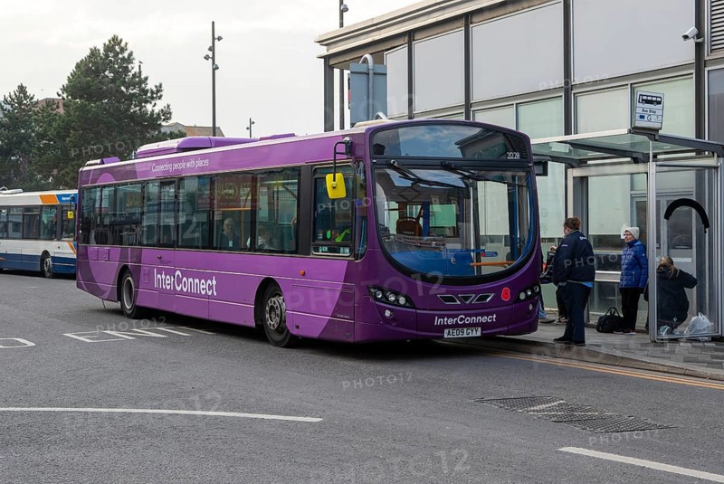 InterConnect Volvo B7RLE mk2 local bus public transport service, Grimsby, north east Lincolnshire, England, UK
