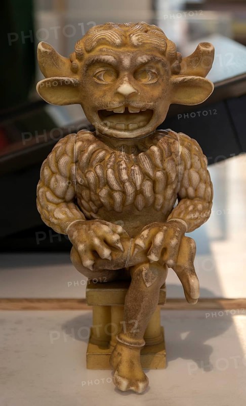 Discovery Centre inside Lincoln cathedral church, city of Lincoln, Lincolnshire, England, UK carved figure of Imp