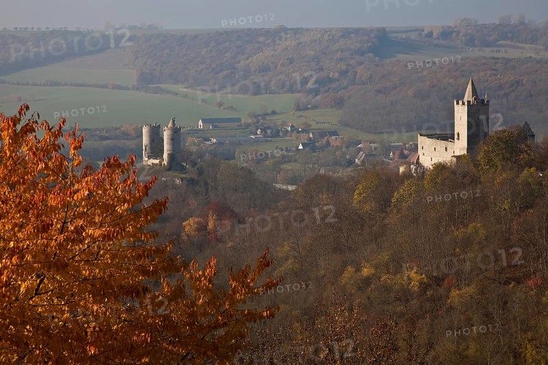 Rudelsburg near Bad Kösen 78195 View from south-east left Saaleck Castle