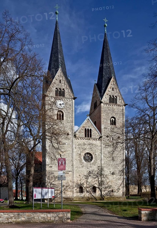 Hecklingen Salzlandkreis Benedictine convent church 74647 built ca 1175-1225 two-tower west building - the left tower was only added in 1883