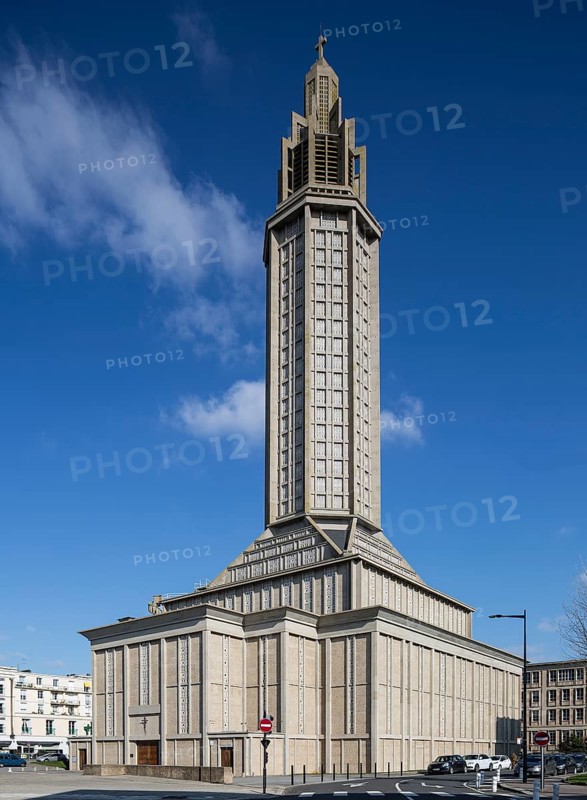 Le Havre, Church of St-Joseph, 1950s by Auguste Perret, view from south-west, St., St., Saint