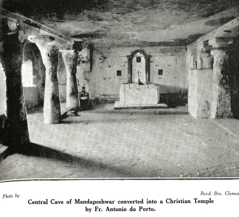 Catholic Community Central Cave of Mandapeshwar converted into Christian temple by Fr. Antonio do Porto, Maharashtra, India, Asia