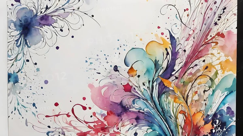 Floral brochure design template with copyspace. Abstract modern floral background design template. AI generated image