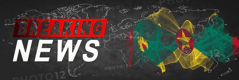 Grenada Breaking News, Smoke Flag Background