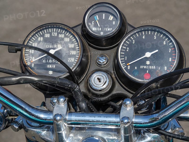 Motorbike dashboard with speedometer, rev counter and indicator lights, Appelhülsen, münsterland, germany
