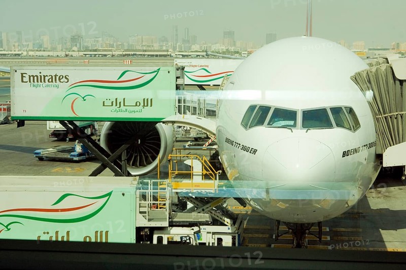 Emirates airplane Boeing 777-300 ER Dubai International Airport