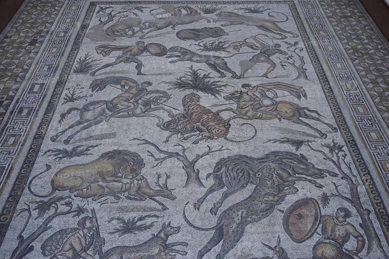 Brussels, Musees Royaux, Roman mosaic from Apamea in Syria, hunting scene