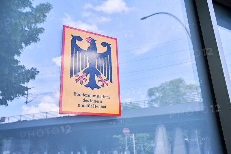 Sign Federal Ministry of the Interior and for Homeland at the building of the Ministry, Berlin, Berlin, Germany, Europe