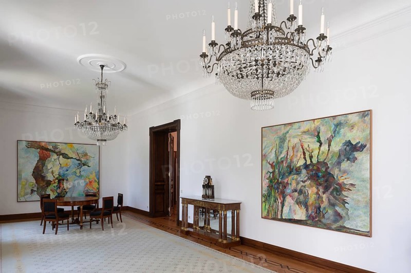 Bonn, government district (federal district, parliamentary district), Villa Hammerschmidt, official residence of the Federal President since 1950, reception hall