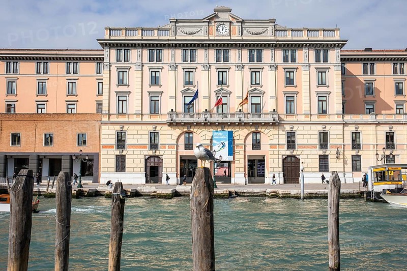 Grand Canal, historic building at Santa Lucia railway station, Venezia, Venice, Veneto, Veneto, Italy, Europe