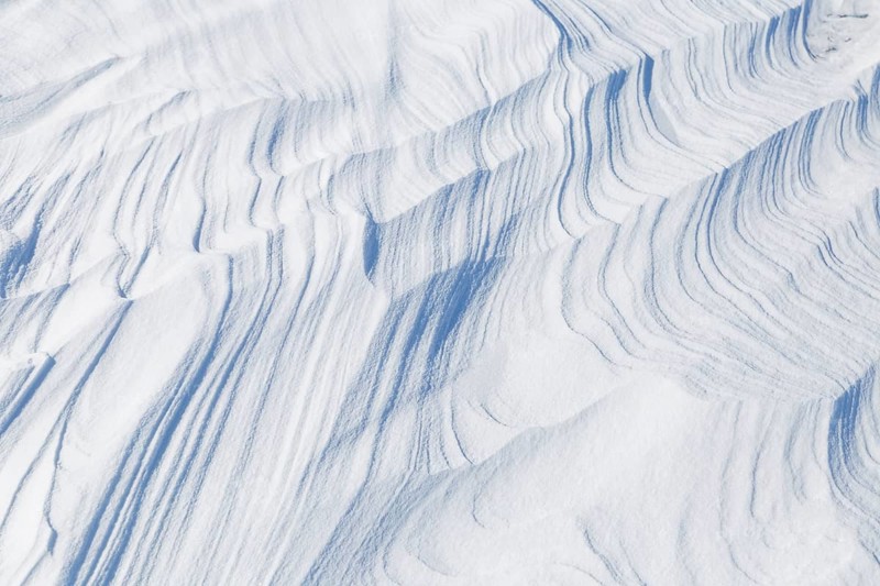 Nature, snow drift pattern on the Saint Lawrence River, Province of Quebec, Canada, North America