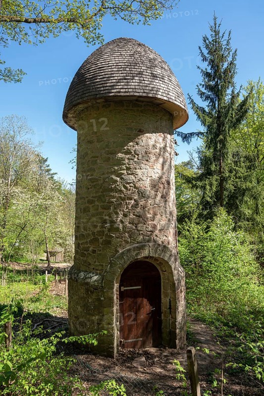 Loheland near Fulda, woman's housing estate, planned from 1919 by Hedwig von Rohren and Louise Langgaard, transformer tower Eulenturm built in 1923 by Hermann Mahr