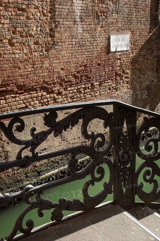 Italy Venice Rio de San Maurizio -207 Cast iron bridge railing detail