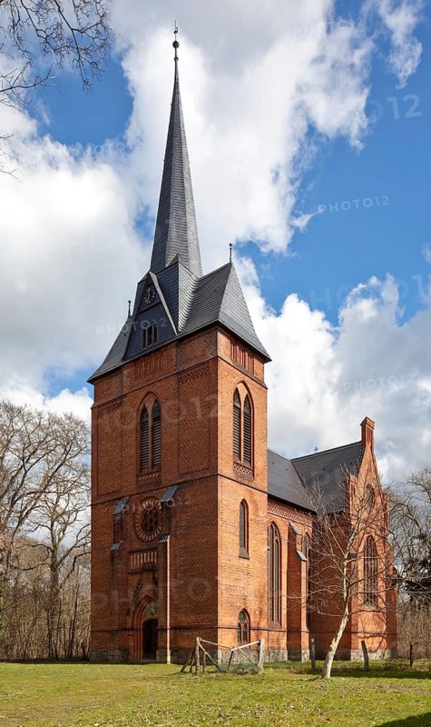 Schönfeld near Stendal former manor church 74760 View from south-west neo-Gothic brick building 1882-84 by Conrad Wilhelm Hase and others