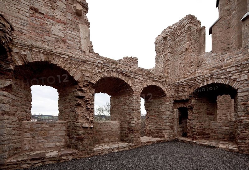 Mansfeld Castle 59235 Ruin of the connecting building to the castle chapel at Mittelort Castle inside to the west