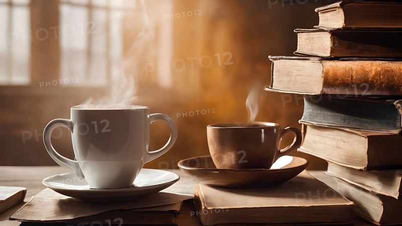 Books in pile with copy space for text, Old hardcover books. Educational concept. AI generated image, ai