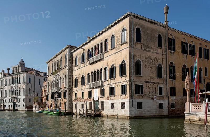 Venice, Grand Canal, Palazzo Moro a San Barnaba, also Palazzo Guoro or Palazzo Barbini-Moro, in the background the Palazzo Loredan dell'Ambasciatore