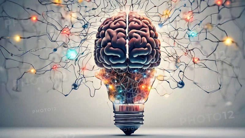 Brain power, Creative concept of human brain in illustration. Abstract brain concept Creative brain concept background, Concept of Thinking. AI generated image