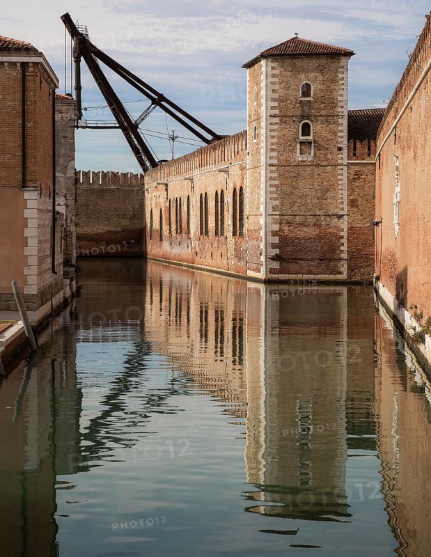 Italy Venice Arsenal -65 inner district rear boom of a special crane from the 19th century