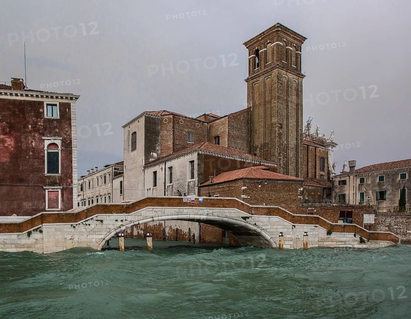 Venice, Jesuit church of Santa Maria Assunta, tower seen from the water over the Fondamente Nove, left Palazzo Donà, St., Saint, Saint