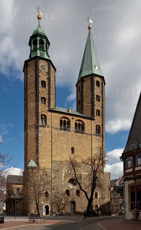 Goslar Market Church of St Cosmas and Damian 75000 built around 1165 West building spires end of 16th century