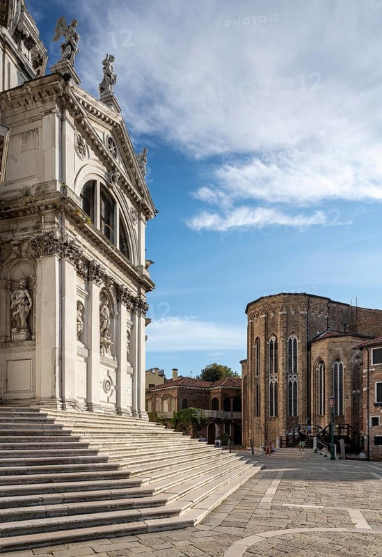 Venice, Santa Maria della Salute, 17th century, built by Baldassare Longhena, church of San Gregorio on the right
