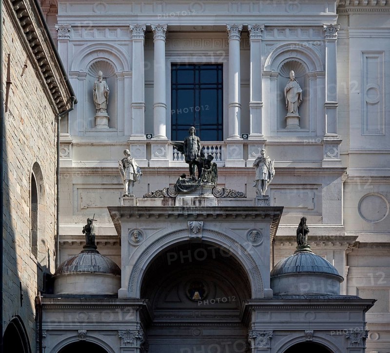Italy Bergamo 89430 Cathedral west façade 1884-86 after a design by Filarete from the second half of the 15th century Detail