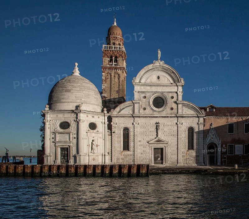 Italy Venice Cemetery Island -55 Church of San Michele 1469 -1504 v Mauro Codussi West façade u Campanile li Cappella Emigliana1530 v Guglielmo Bergamasco